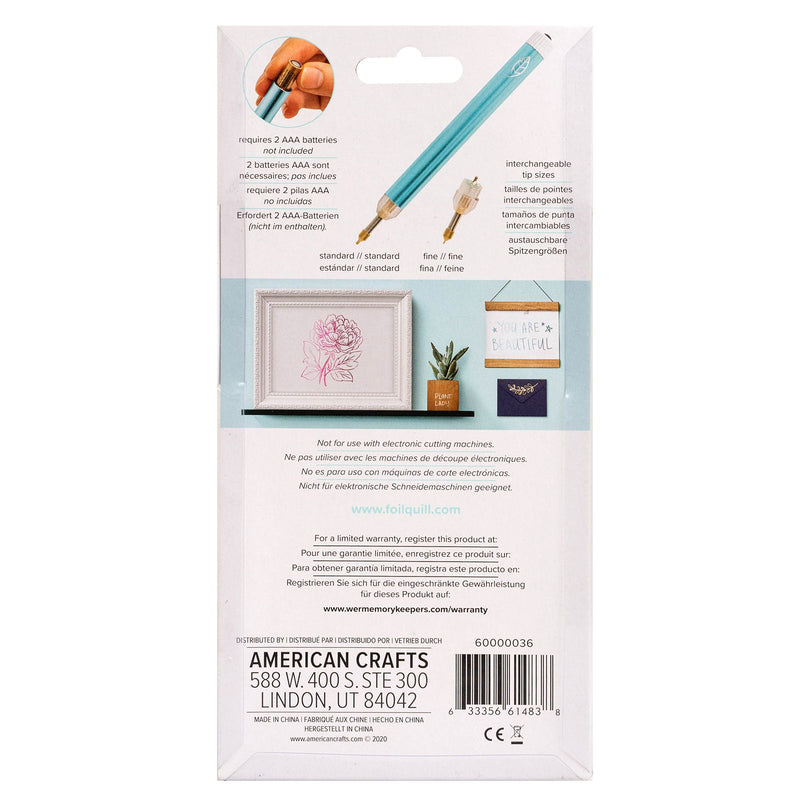 We R Memory Keepers Foil Quill Cordless Freestyle Pen (Standard and Fine Tipe + Gold Foil)