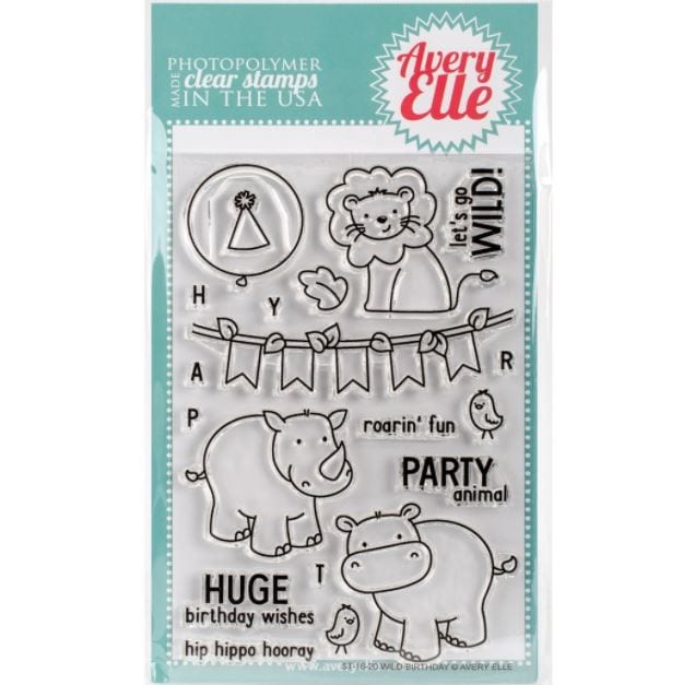 Avery Elle Wild Birthday Clear Stamps Stamps 4" x 6"
