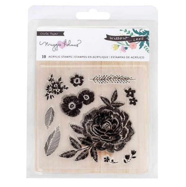 Crate Paper Willow Lane Maggie Holmes Acrylic Stamps 10/Pkg