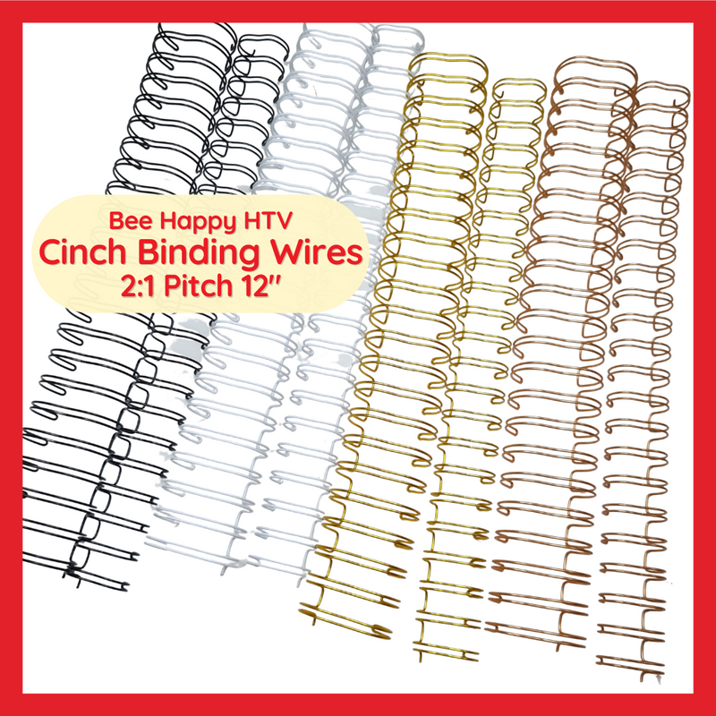 Bee Happy Binding Wires for Cinch 2:1 Pitch, 5/8" & 1" Diameter, 12" 23 Loops (10pcs)