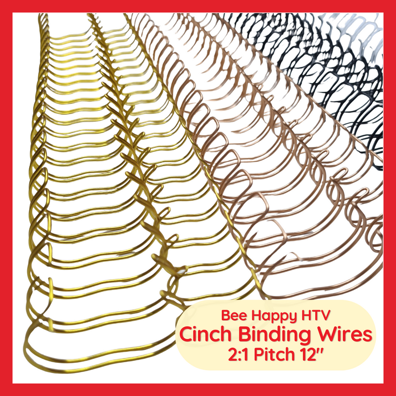 Bee Happy Binding Wires for Cinch 2:1 Pitch, 5/8" & 1" Diameter, 12" 23 Loops (10pcs)