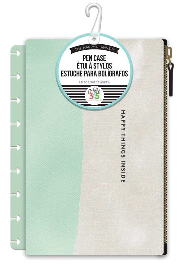 Happy Things Inside Mint &amp; White Happy Planner Snap-In Pouch 6.25"x8.75"