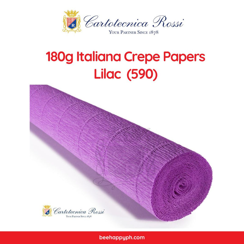 Cartotecnica Rossi Crepe Papers 180g (Purple & Pink Shades) Full Roll Premium Italian Crepe Papers
