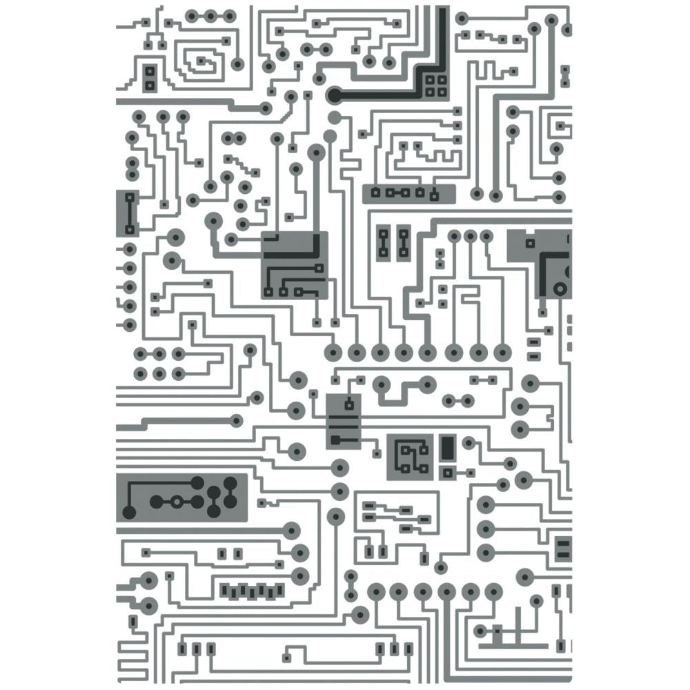 Sizzix 3D Textured Impressions Embossing Folder By Tim Holtz - Circuit