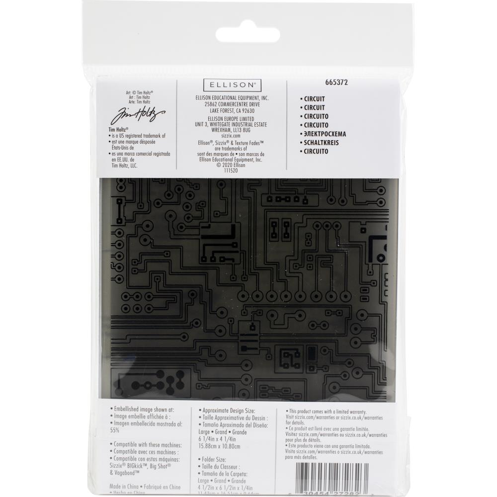 Sizzix 3D Textured Impressions Embossing Folder By Tim Holtz - Circuit