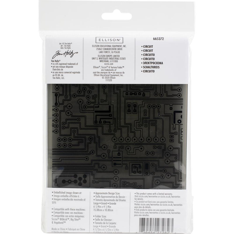 Sizzix 3D Textured Impressions Embossing Folder By Tim Holtz - Circuit
