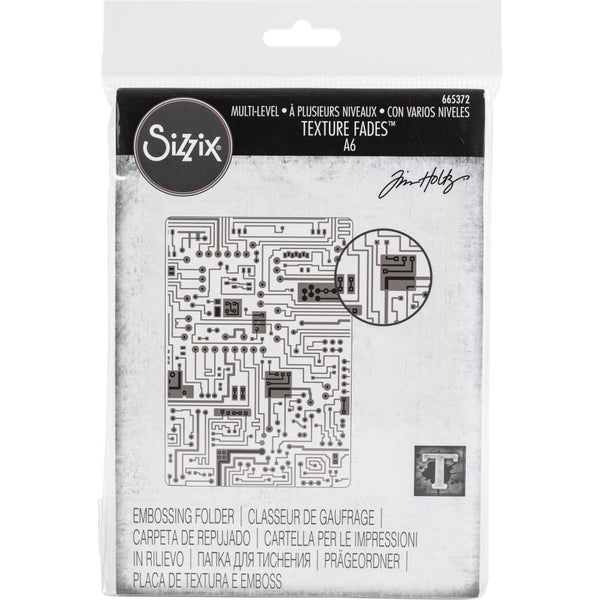 Sizzix 3D Textured Impressions Embossing Folder By Tim Holtz - Circuit