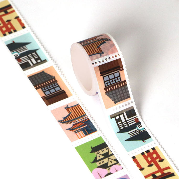 Japanese Architecture Design Stamp Washi Tape 25mm x 3m