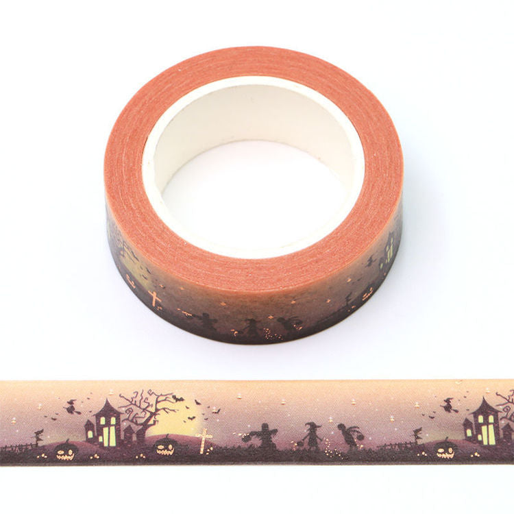 Gold Foil Halloween Ghost Washi Tape 15mm x 10m