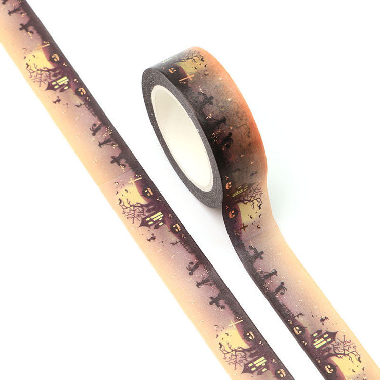 Gold Foil Halloween Ghost Washi Tape 15mm x 10m
