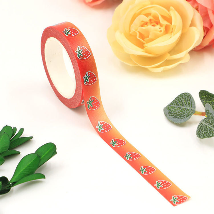 Foil Strawberry Washi Tape 10mm x 10m