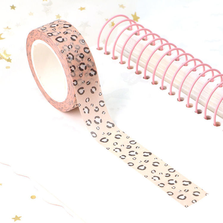 Pink Leopard Grain Washi Tape 15mm x 10m