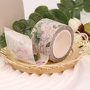 Gold Foil Rose and Vintage Letters Washi Tape 30mm x 10m