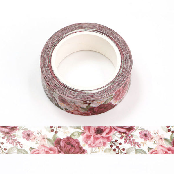 Gold Foil Flower and Bow Washi Tape