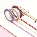 3 Rolls Gold Foil Solid Color and Heart Washi Tape 5mm x 10m