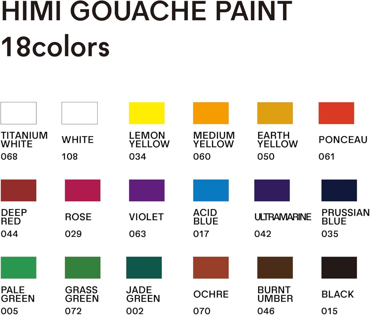MIYA HIMI Gouache Paint Tube Set 12s, 18s, 24s, 36s