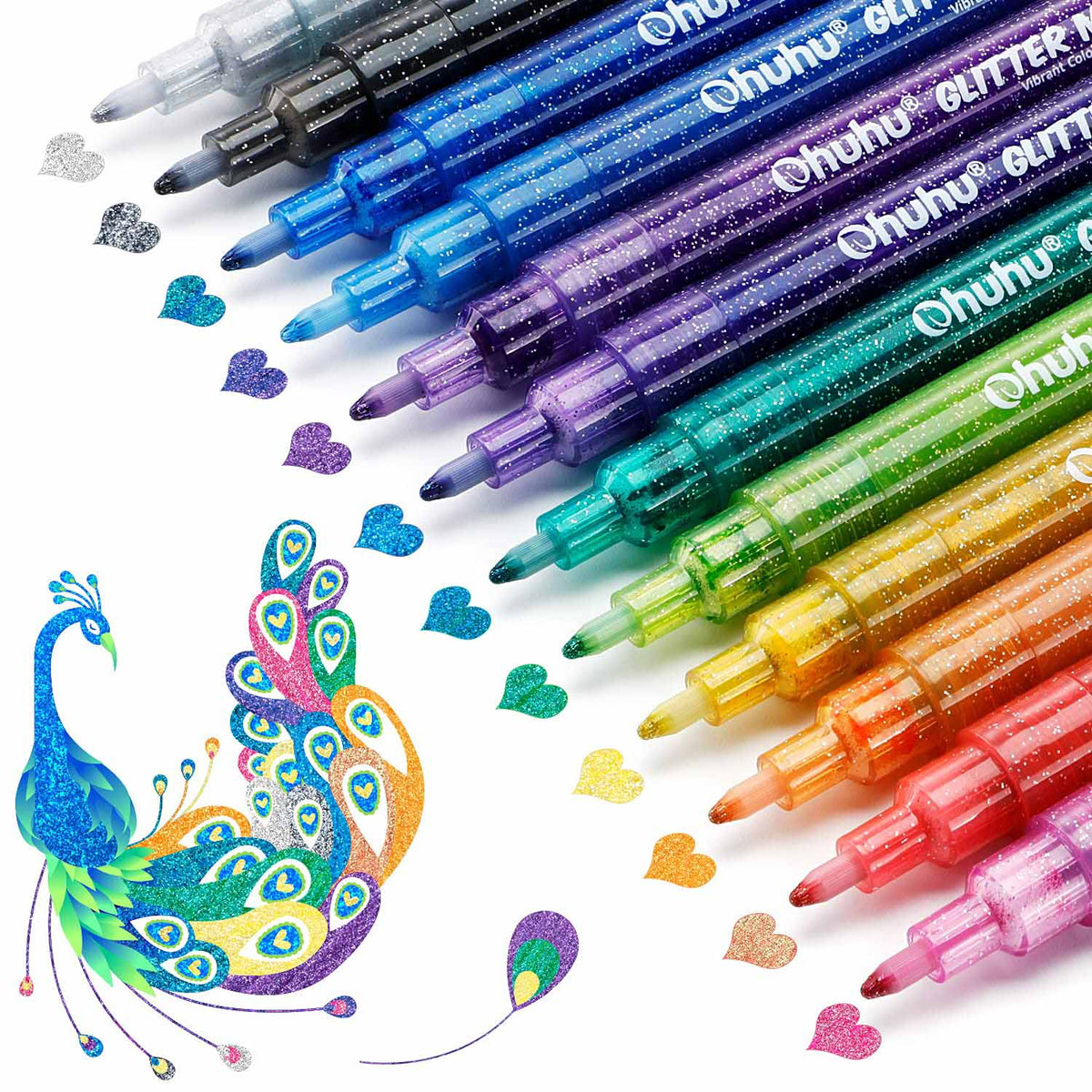 Ohuhu Glitter Metallic Marker Pens 12 colors Y30-80600-32