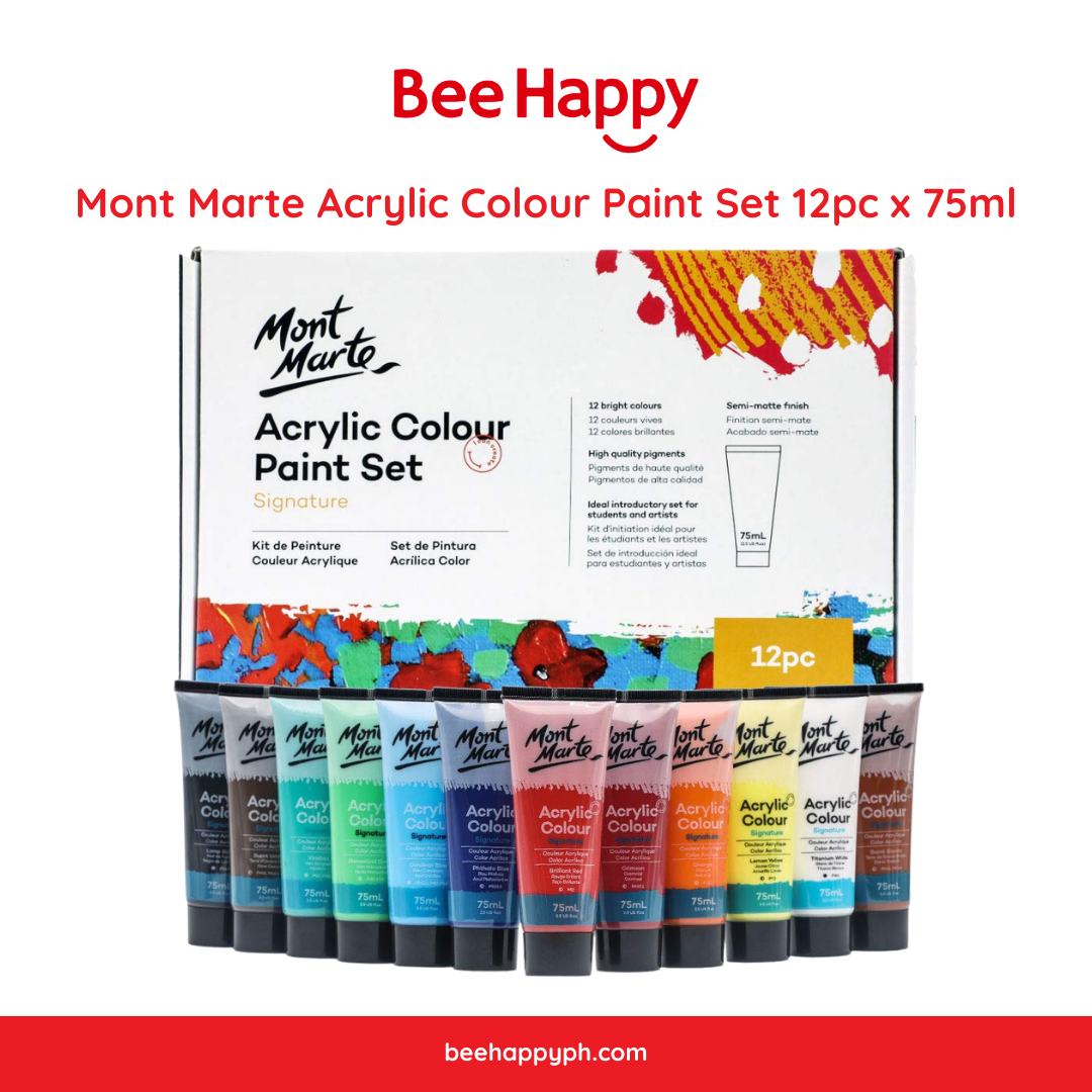 Mont Marte Acrylic Colour Paint Set 12pc x 75ml