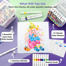 Ohuhu Markers Starter Set, 48-color Double Tipped Alcohol Markers, Fine & Chisel Alcohol-based Marker Set Y30-80401-07