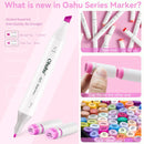 Ohuhu Oahu 60 Basic Colors Dual Tips Alcohol Art Markers Fine & Chisel Y30-80405-01