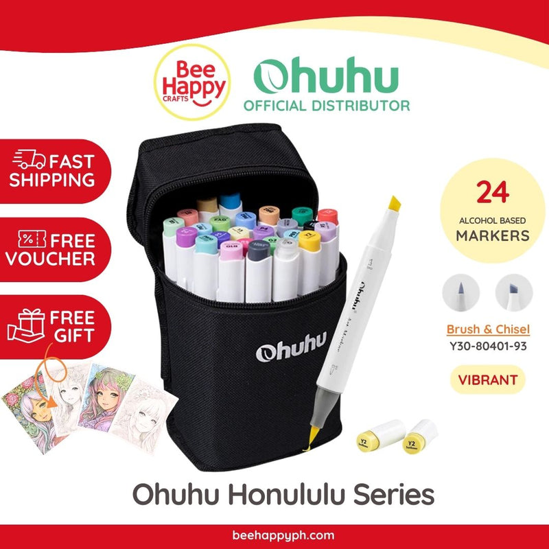 Ohuhu 24-Skin tone Dual-Tip Art Markers Alcohol-Based Brush and