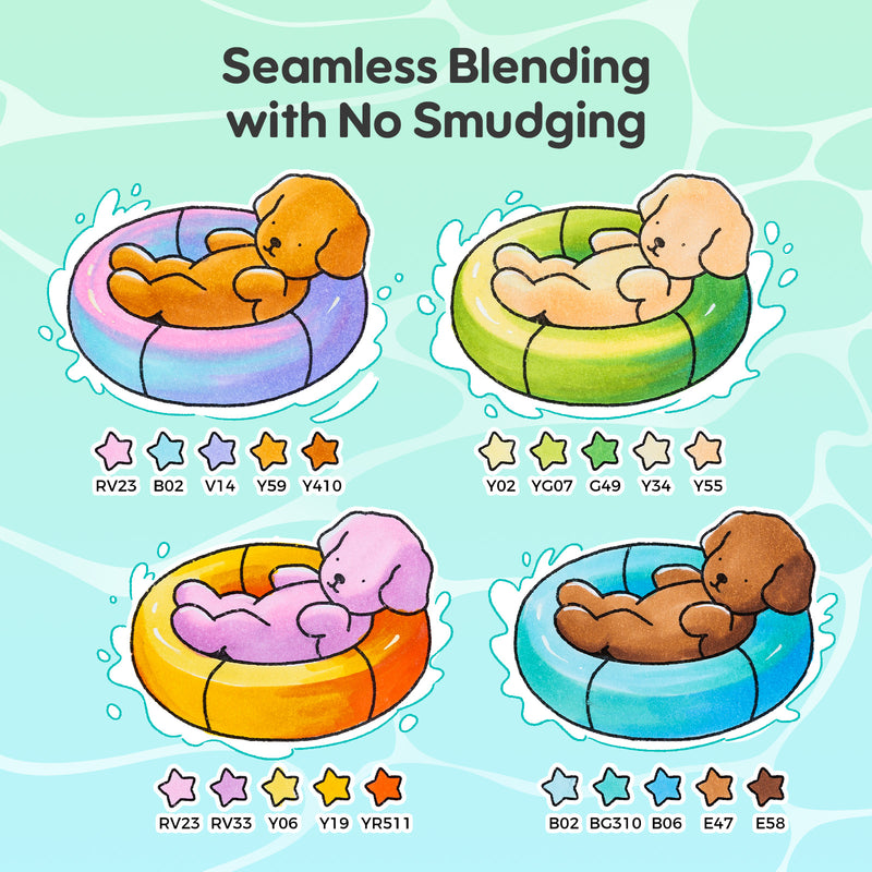 Ohuhu x Bobbie Goods Honolulu B 48 Basic Colors Dual Tips Brush & Fine Y30-80405-71