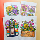 Bee Happy Coloring Pages - Printable Coloring Cards (Digital Download)