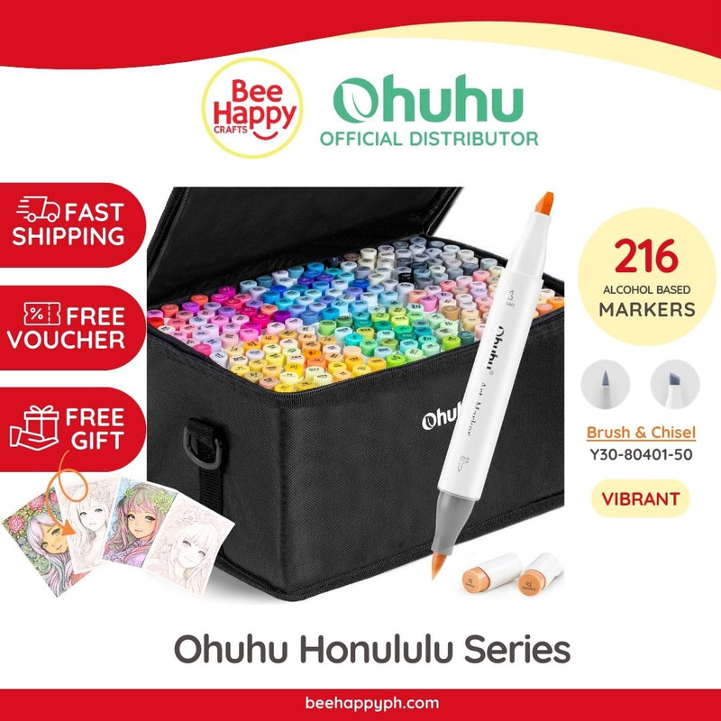 Ohuhu Alcohol Art Markers, Chisel Fine Dual Tips -Oahu Series- 120 Colors