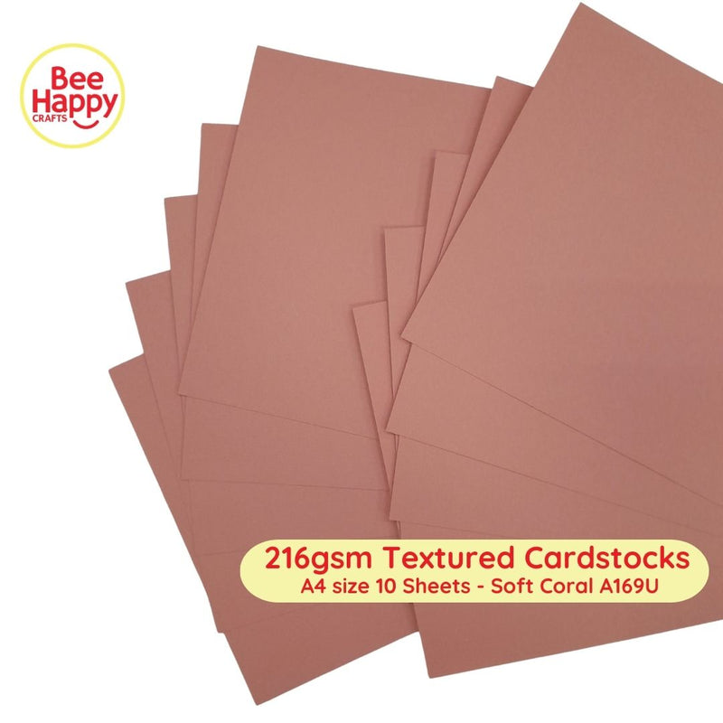 Bee Happy 216gsm Textured Cardstocks A4 Size 10 Sheets - Pastel & Dark Colors