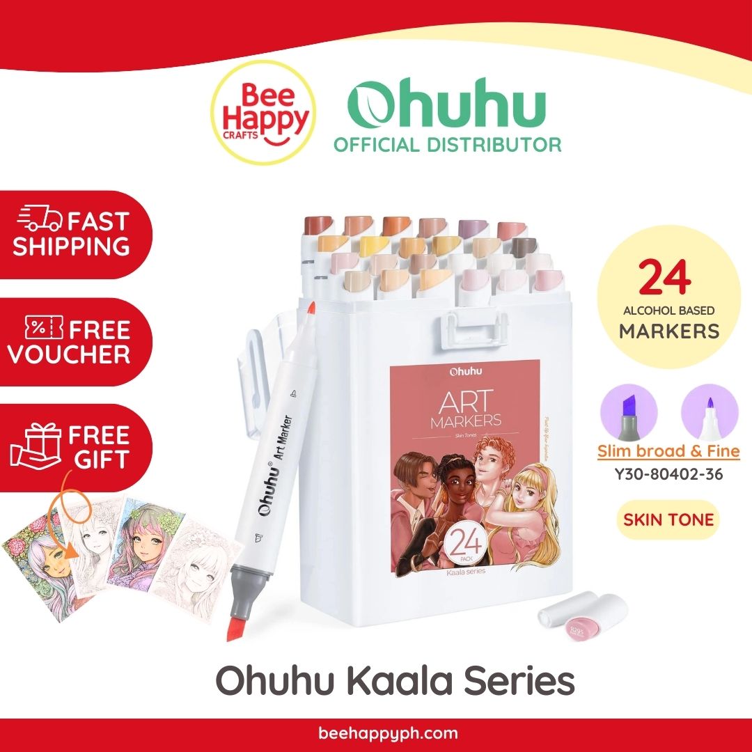 Ohuhu Kaala Slim Broad and Fine Dual Tips Alcohol Art Markers Y30-80405-39 ,Y30-80402-36,Y30-80402-37 & Y30-80405-42 & Y30-80405-48
