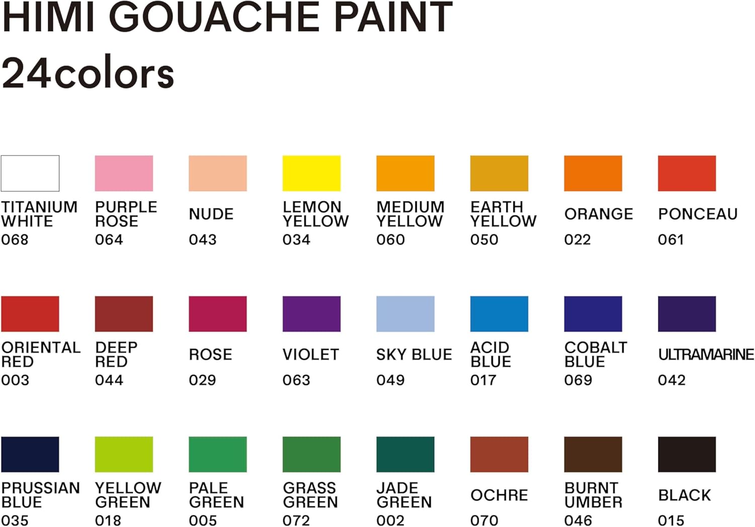MIYA HIMI Gouache Paint Tube Set 12s, 18s, 24s, 36s