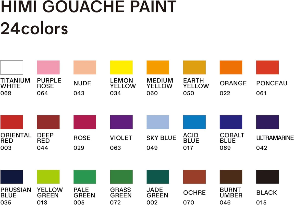 MIYA HIMI Gouache Paint Tube Set 12s, 18s, 24s, 36s