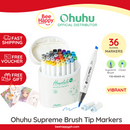 Ohuhu Honolulu Plus Alcohol Markers Brush Tip: 36 Color Supreme Brush & Chisel Double Tipped Marker Y30-80403-45