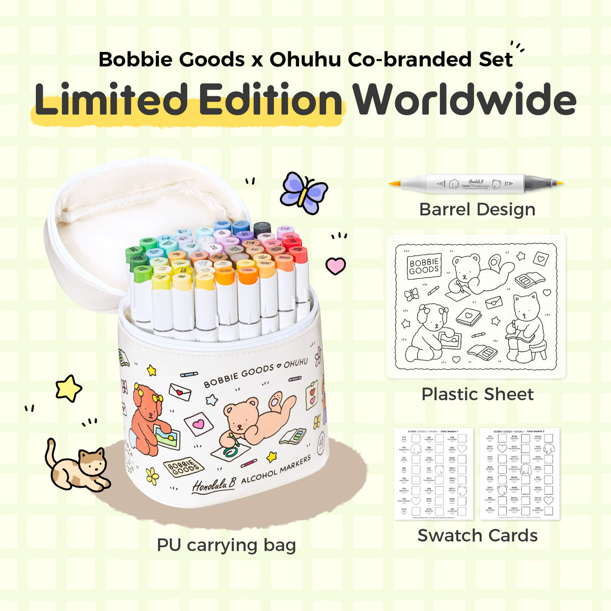 Ohuhu x Bobbie Goods Honolulu B 48 Basic Colors Dual Tips Brush & Fine Y30-80405-71