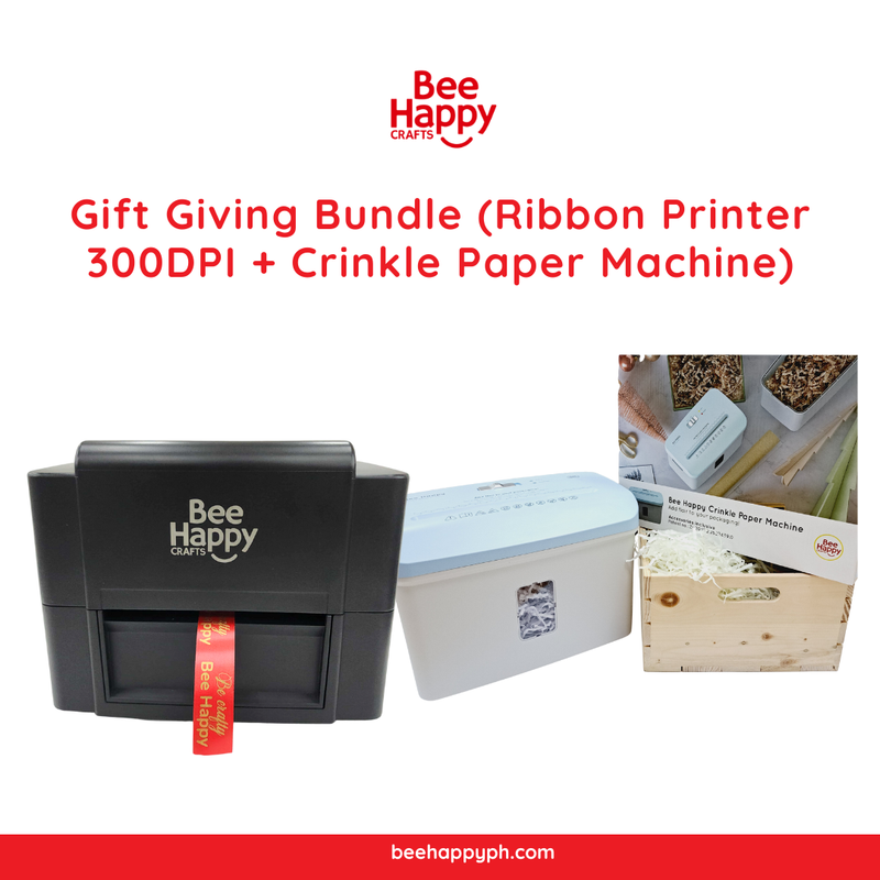 Gift Giving Bundle (Ribbon Printer 300DPI + Crinkle Paper Machine)