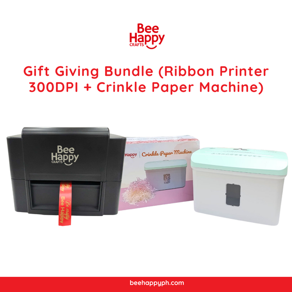 Gift Giving Bundle (Ribbon Printer 300DPI + Crinkle Paper Machine)