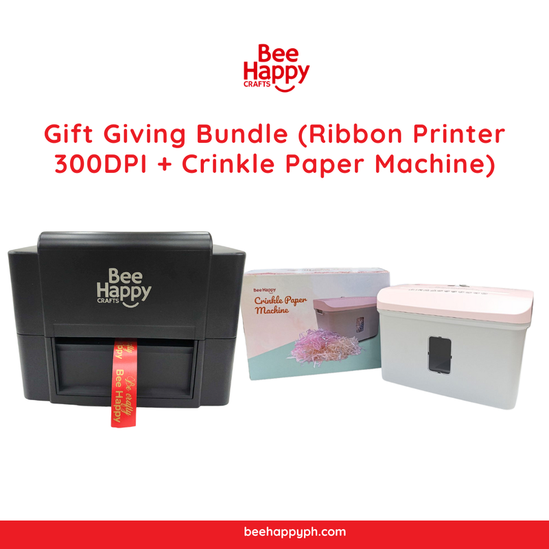 Gift Giving Bundle (Ribbon Printer 300DPI + Crinkle Paper Machine)