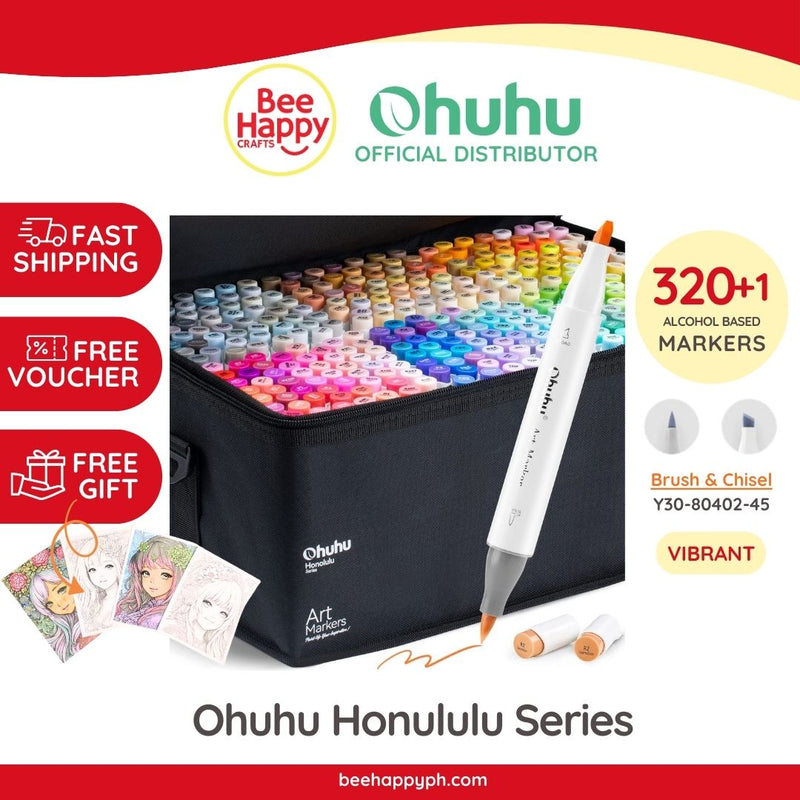 Ohuhu Honolulu 320 Colors Dual Tips Alcohol Art Markers, Chisel&Brush