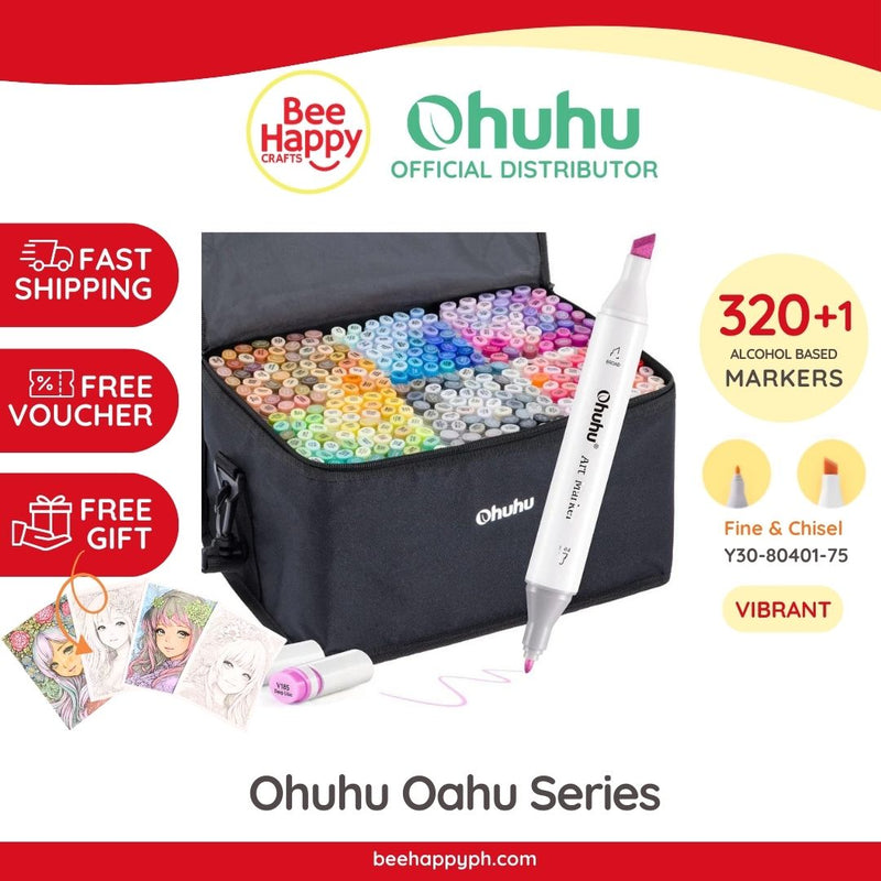 Ohuhu Oahu 320 Colors Dual Tips Alcohol Art Markers, Fine & Chisel Y30-80401-75