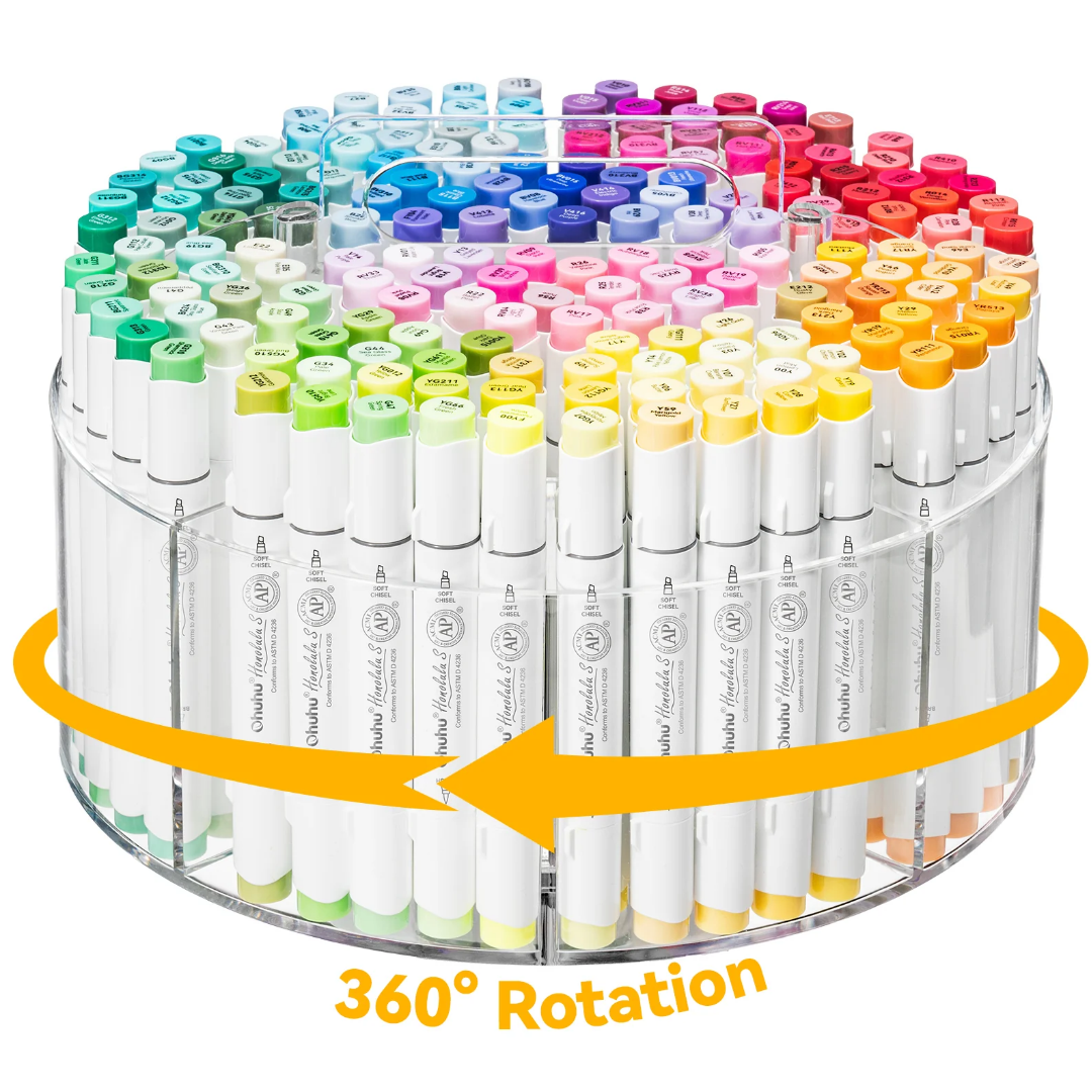 Ohuhu 360° Rotating Clear Acrylic Marker Organizer Y30-80500-14