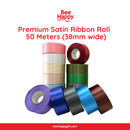 Bee Happy Premium Satin Ribbon Roll – 50 Meters (38mm wide)