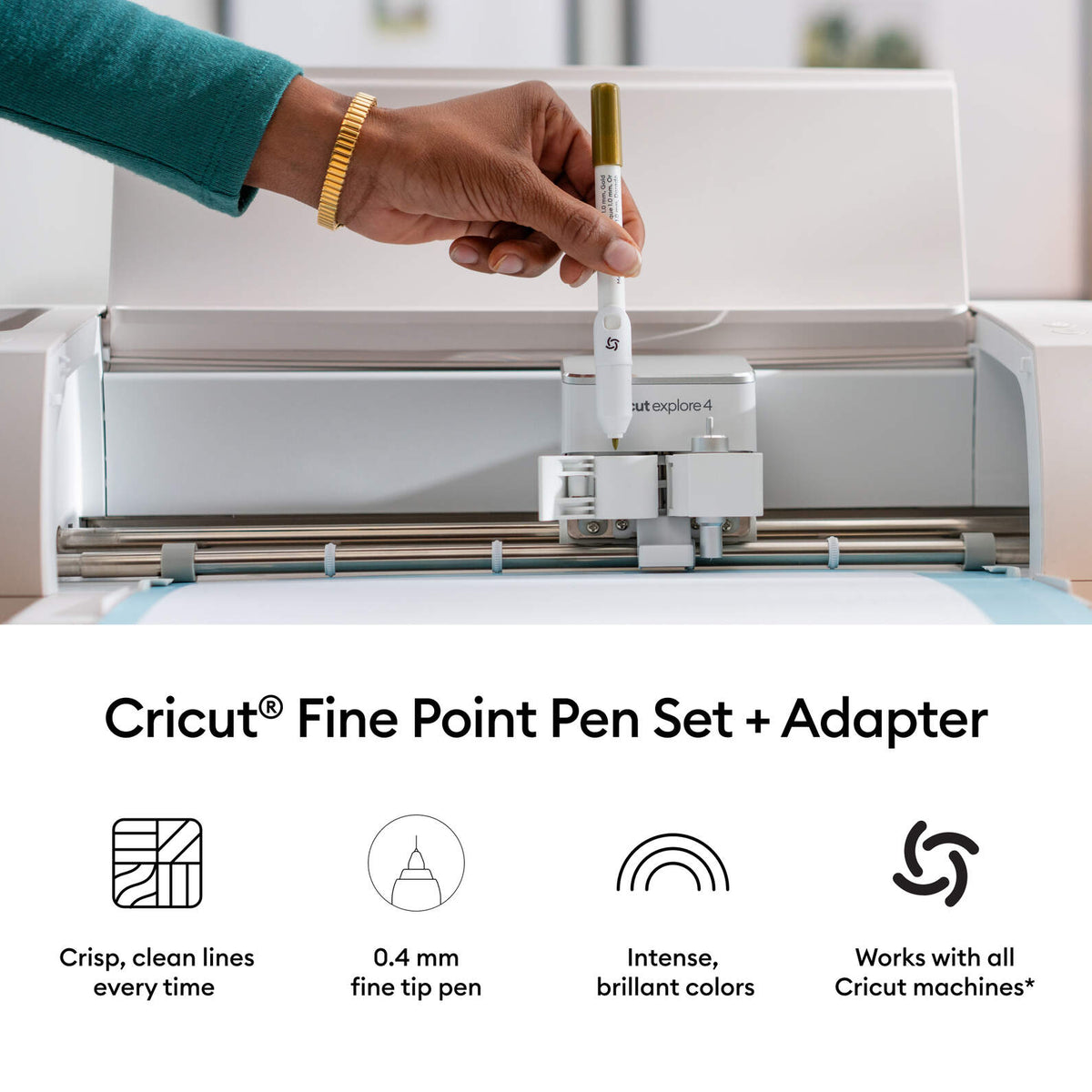 Cricut Fine Point Pens 0.4 mm Classic Sampler 3pcs + Adapter