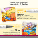 Ohuhu x Bobbie Goods Honolulu B 48 Basic Colors Dual Tips Brush & Fine Y30-80405-71