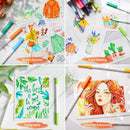 Ohuhu Markers Pens for Journaling 40 Colors Art Markers Dual Tips Extra Fine & Brush Pens Y30-80601-06