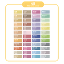 Ohuhu 48 Mid-tone Colors Dual Tip Alcohol Brush Markers Y30-80404-27