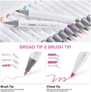 Ohuhu Honolulu 60 Basic Colors Dual Tips Alcohol Art Markers - Brush and Chisel Y30-80403-61