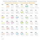 Ohuhu Honolulu New 48 Pastel Colors Dual Tips Alcohol Art Markers Brush & Chisel - Blossoming Y30-80402-46, Y30-80403-95