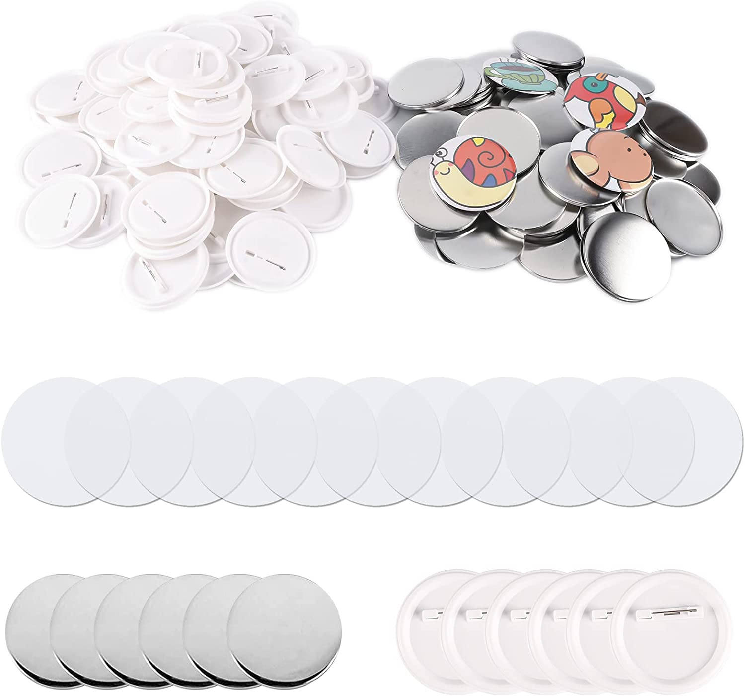 Bee Happy Button Pins 30 sets