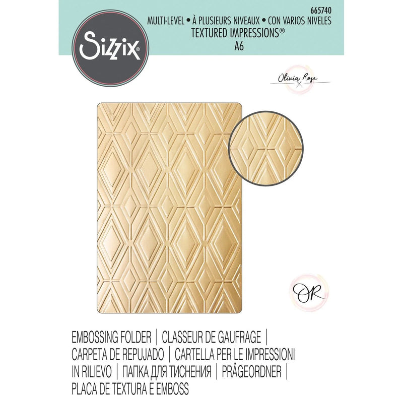 Rhombus Pattern - Sizzix Multi-Level Textured Impressions Embossing Folder