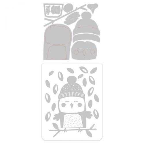 Cozy Owl - Sizzix Thinlits Die Set 11PK w/Textured Impressions Embossing Folder